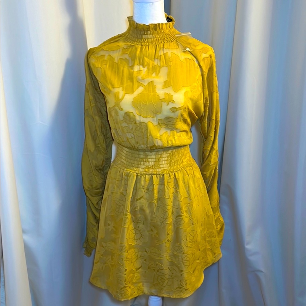 Elegant Yellow Floral Dress